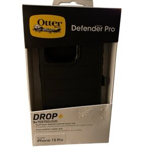 OtterBox Defender Pro Series Case and Holster For iPhone 15 Pro - Black